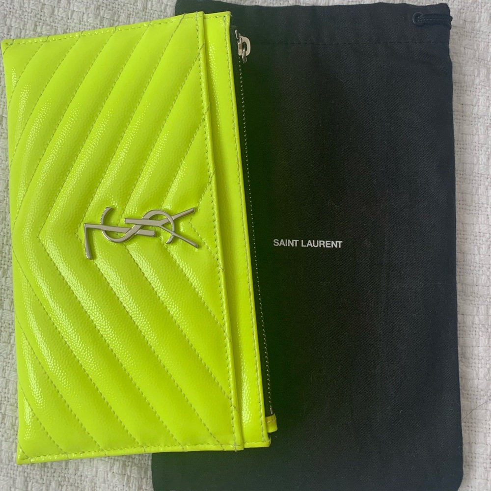 YSL Neon Clutch